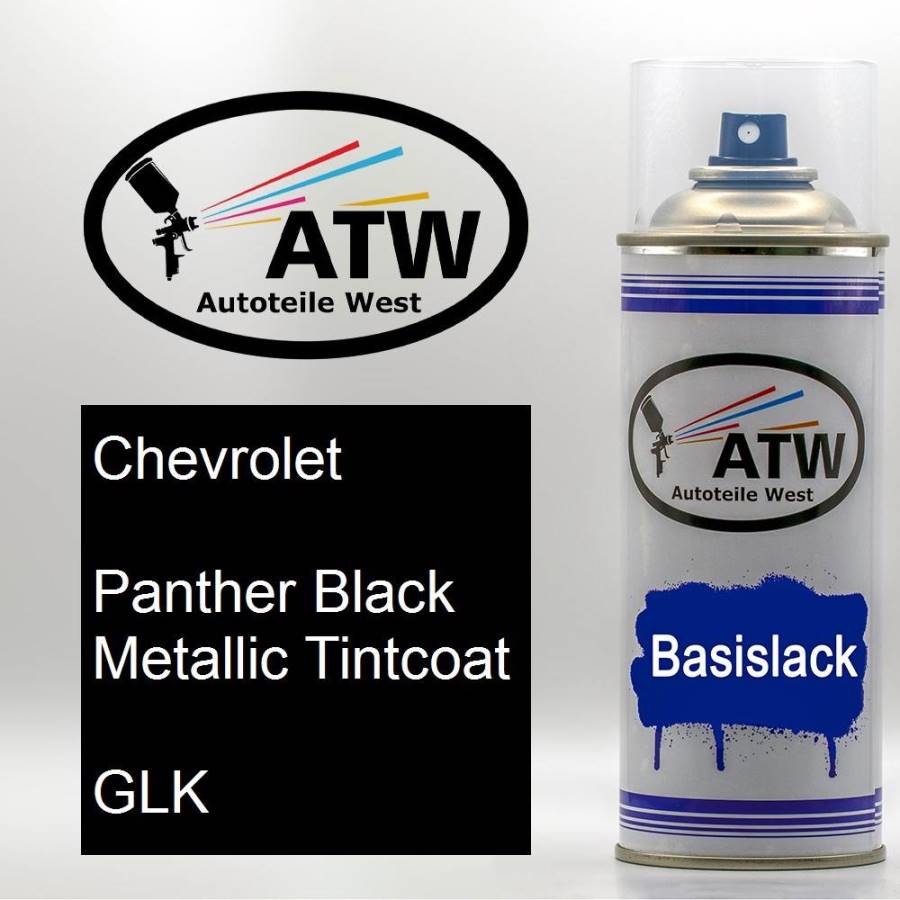 Chevrolet, Panther Black Metallic Tintcoat, GLK: 400ml Sprühdose, von ATW Autoteile West.